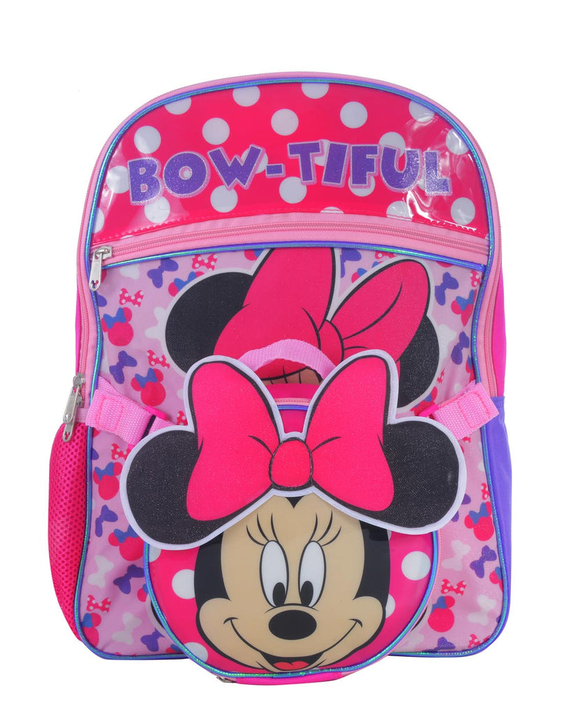 DISNEY MINNIE MOUSE "BOW-TIFUL" BACKPACK & DETACHABLE LUNCH BAG SET